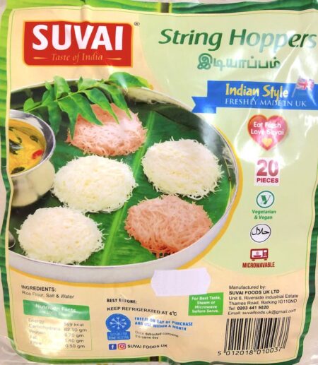 Suvai Fresh White Cooked String Hopper / Idiyappam (20 Pcs in 1 pack)