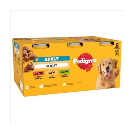 Pedigree Adult Wet Dog Food Mixed Selection Chunks in Jelly 6 x 385g Can