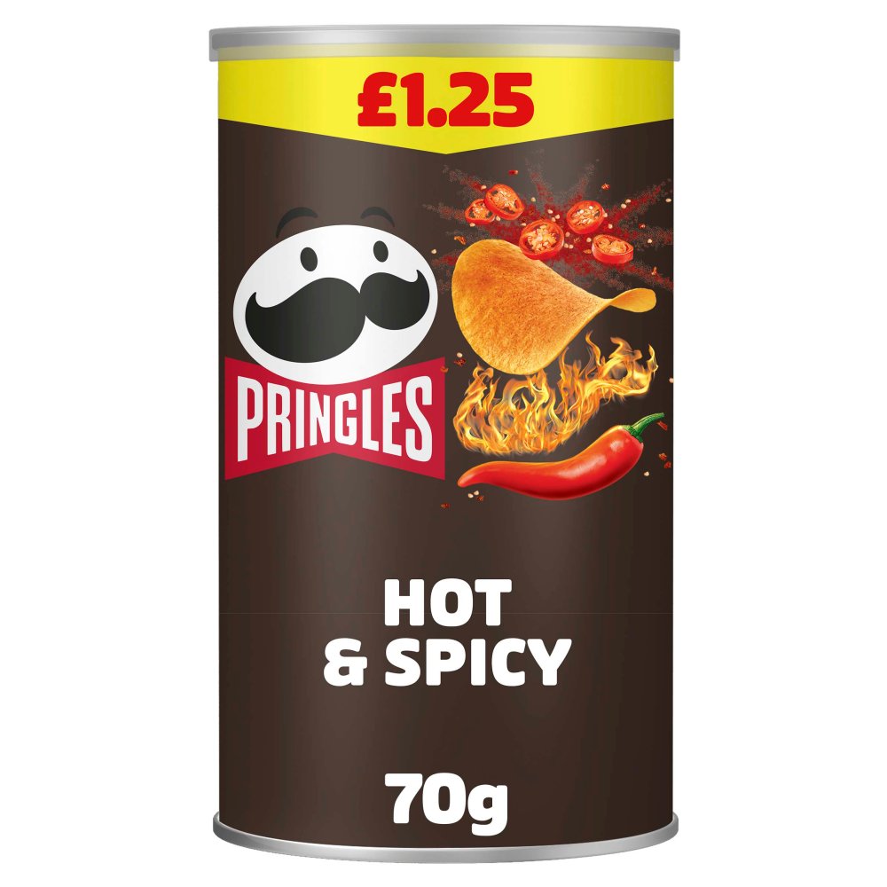 Pringles Hot & Spicy Snacking Crisps 70g.