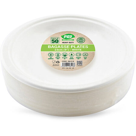 Pps Bagasse Plates 23cm 50nos.
