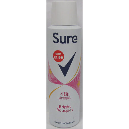 Sure Women Anti Perspirant Aerosol Bright 150ml.
